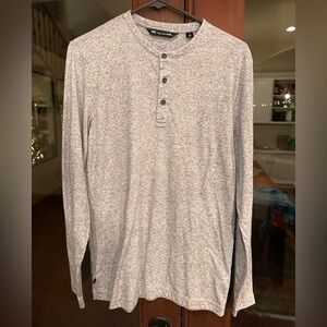 Travis Mathew Men's Knit Long Sleeve Henley Shirt Gray Size S